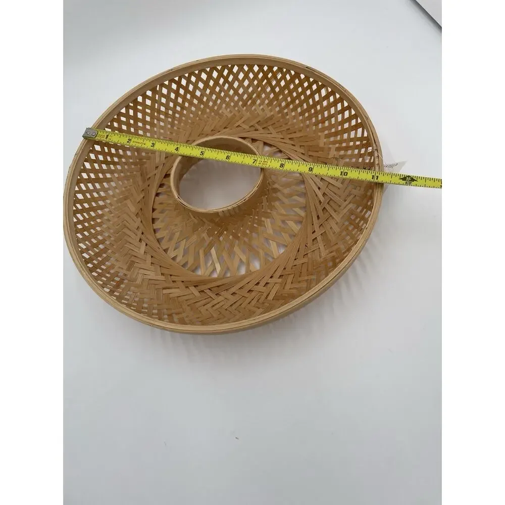 IKEA Round Serving Basket Bamboo Crackers Breads Chips Or Wall Display Basket